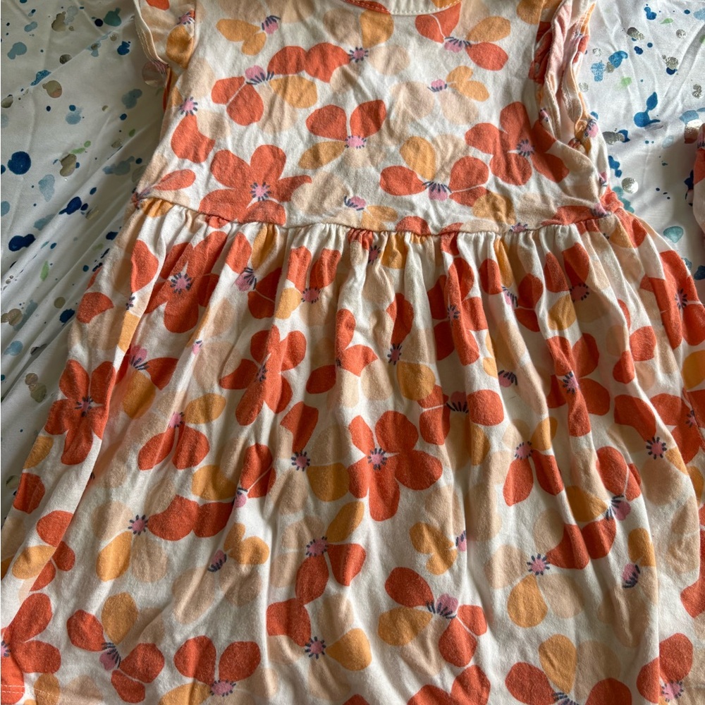 Carter's Orange and Pink Floral Kids Dress